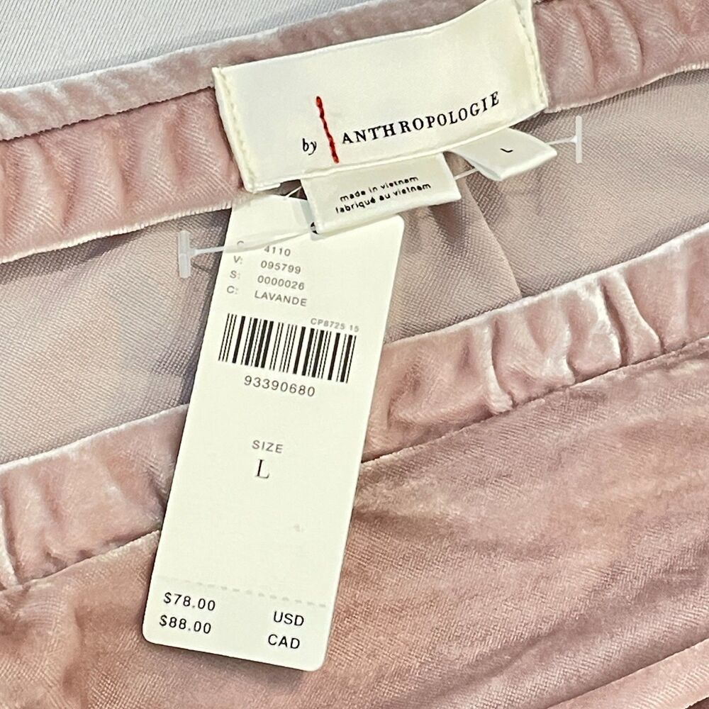 ~ NEW* Anthropologie Lg Tilda Strapless Top Velvet, Lt Mauve Muted Grayish Blush - Picture 7 of 16
